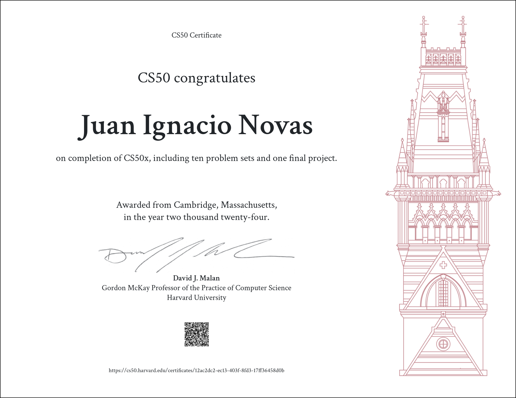 Harvard cs50X certificate
